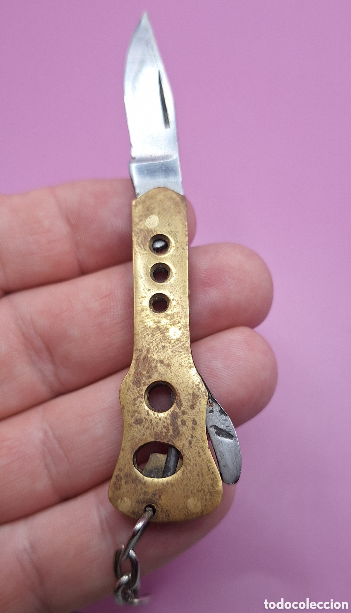 Militaria: Antigua Navaja con Forma de Guitarra - - Foto 10