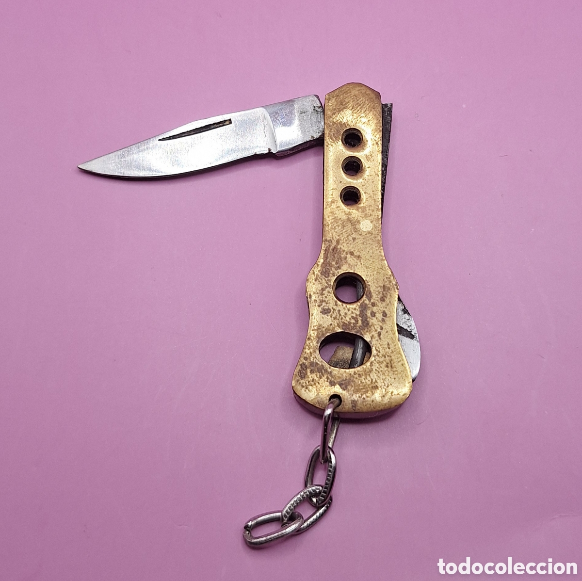 Militaria: Antigua Navaja con Forma de Guitarra - - Foto 1