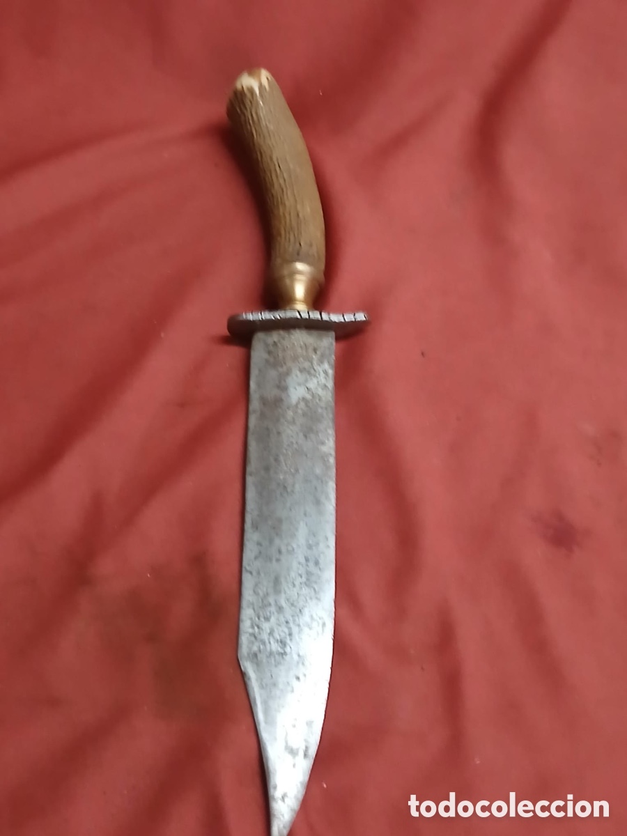 Militaria: Cuchillo mango de asta con dibujos - Foto 2