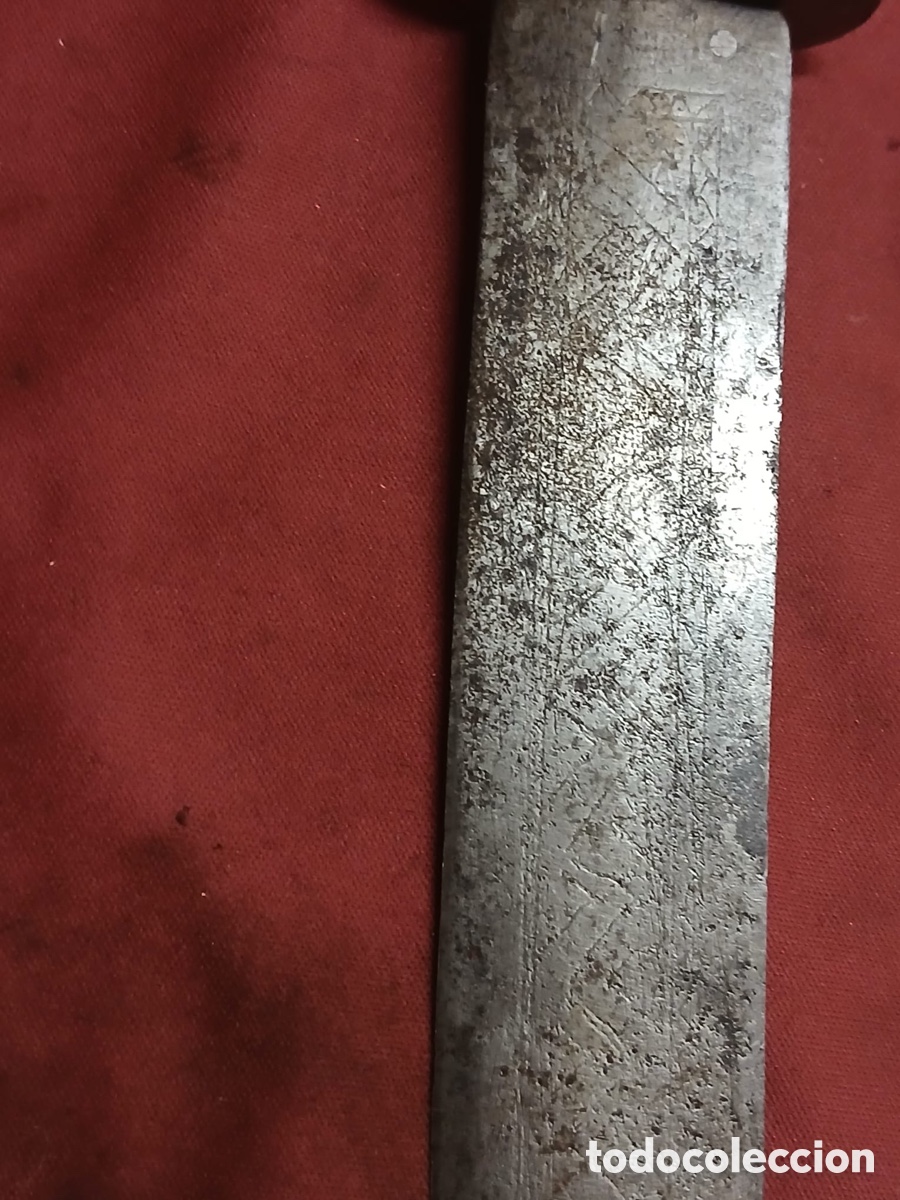 Militaria: Cuchillo mango de asta con dibujos - Foto 3