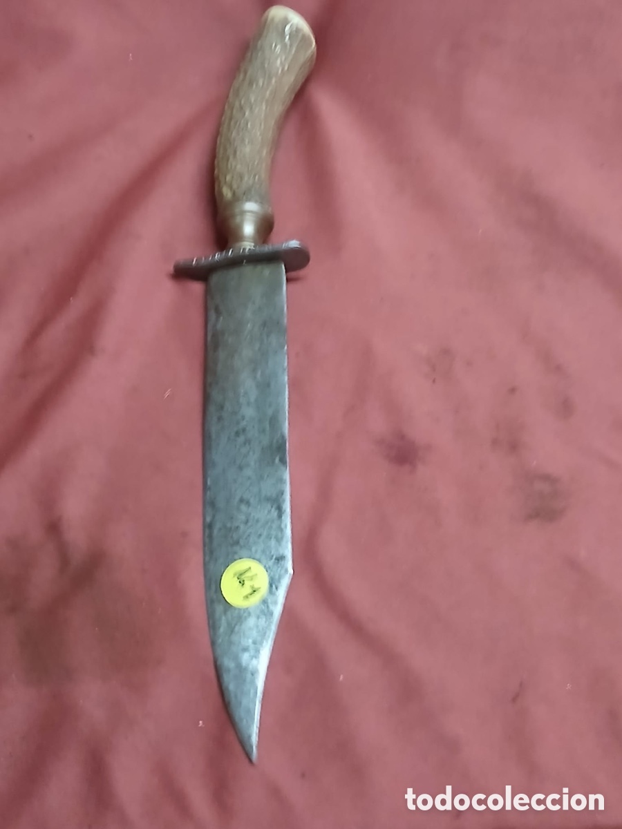 Militaria: Cuchillo mango de asta con dibujos - Foto 1