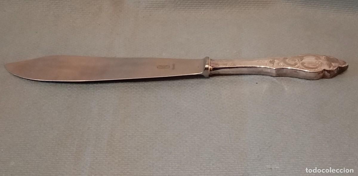 Militaria: Cuchillo de mesa vintage acero plateado