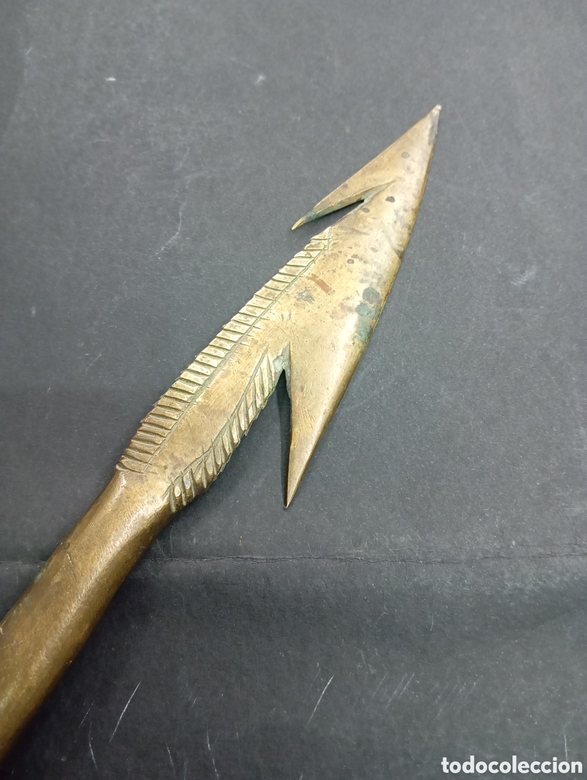 Militaria: ANTIGUA PUNTA DE LANZA ARPON TRIBAL INDO PERSA AFRICA INDIA 21,1 cm Caza Mayor S.XIX CINEGETICA