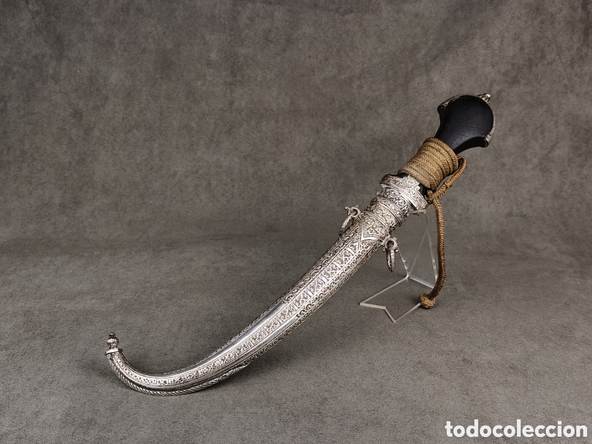 Militaria: Antigua Daga Gumia Jambiya de Plata Siglo XIX