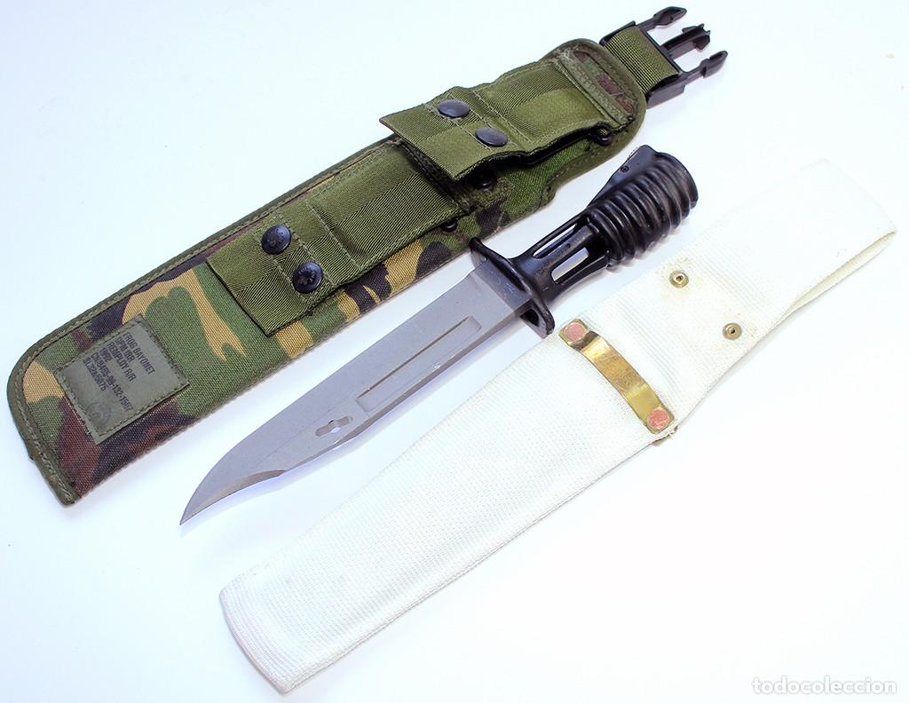 Militaria: Bayoneta brit&aacute;nica SA80 . Reino Unido N2 DPM frog