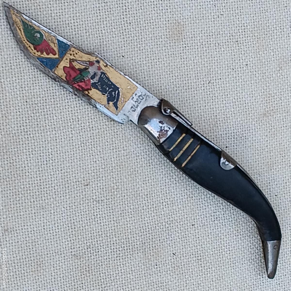 Militaria: NAVAJA DE TOLEDO - MITAD SIGLO XX - CARRACA 4 MUELLES - DE COLECCION.