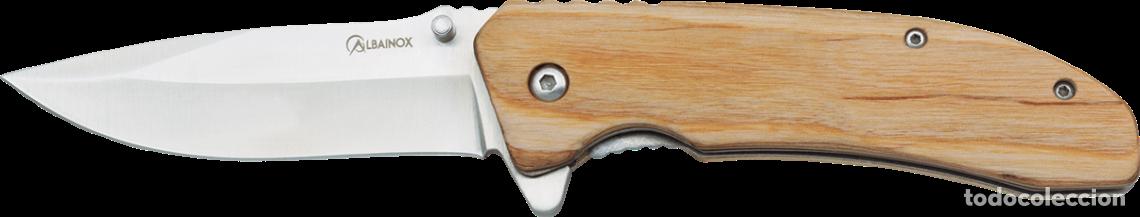 Militaria: navaja madera natural.8.5cm Marca: ALBAINOX Navaja Mango: 19972-A