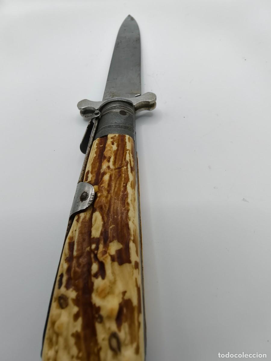Militaria: Cuchillo pu&ntilde;al con hasta de ciervo, inox Albacete,no se pliega no quiero forzarlo.