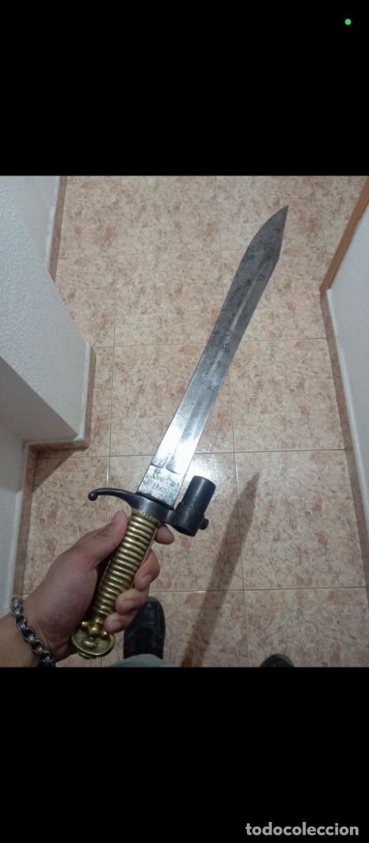 Militaria: Rara y preciosa bayoneta-machete modelo 1858