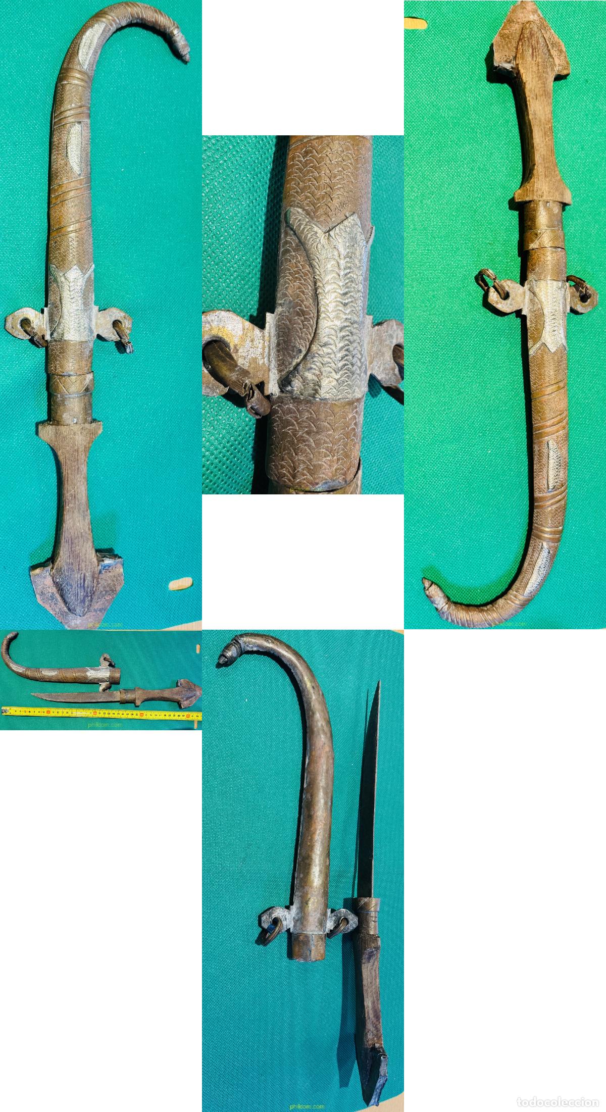 Militaria: PU&Ntilde;AL DAGA CON INCRUSTACIONES DE PLATA. 43 cm