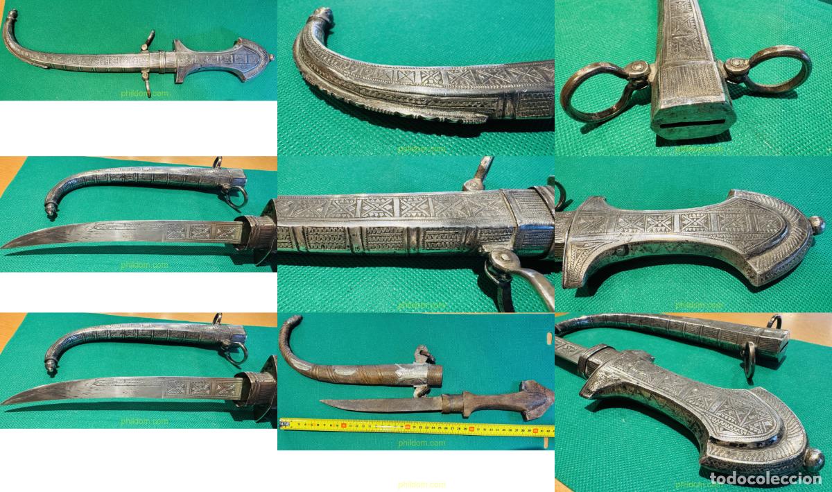 Militaria: ANTIGUO PU&Ntilde;AL DAGA DE PLATA. 40 cm