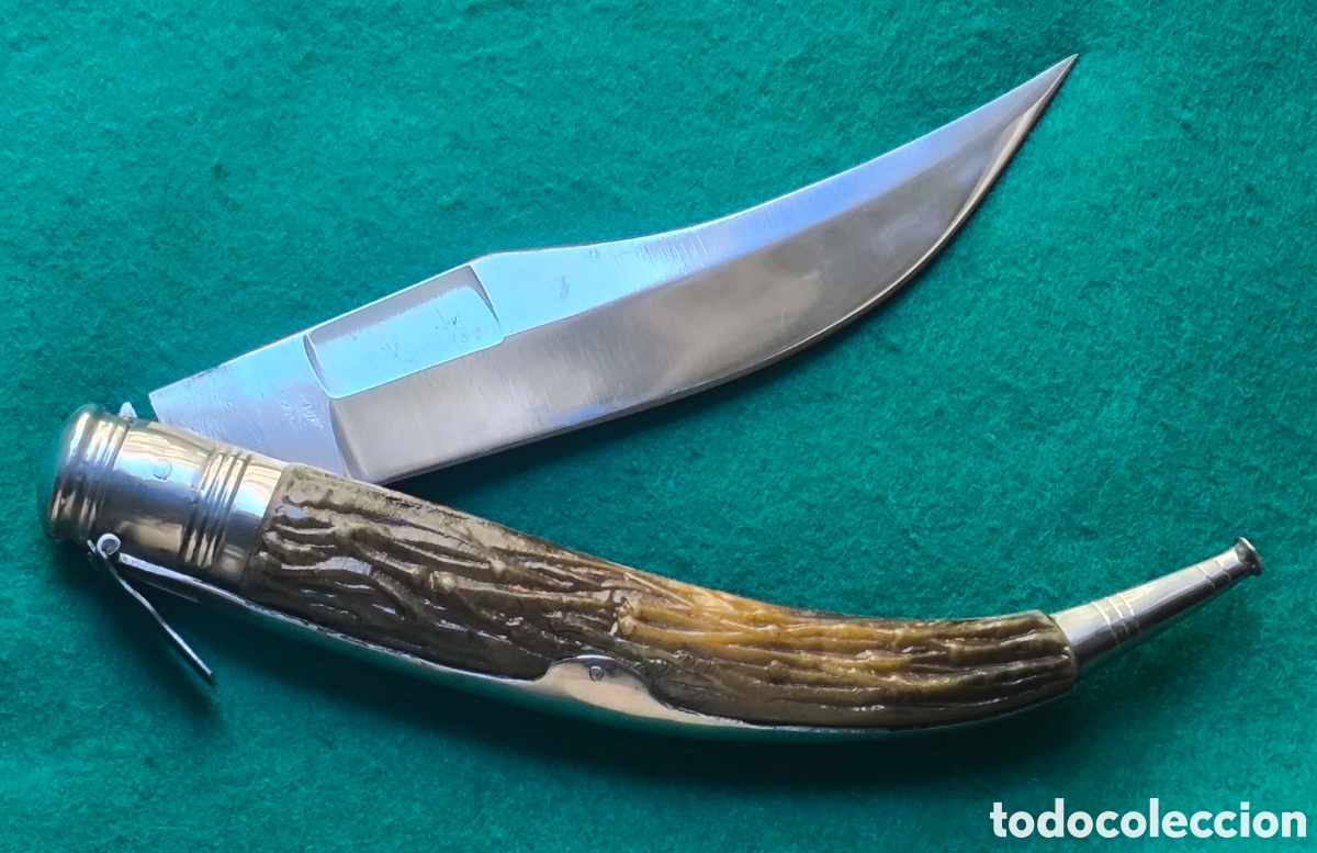 Militaria: NAVAJA BANDOLERA CIERRE CARRACA CACHAS ASTA GRANDES DIMENSIONES