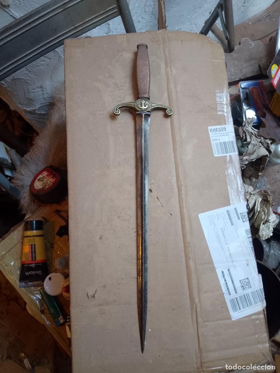Militaria: Daga de marina 45cm antigua