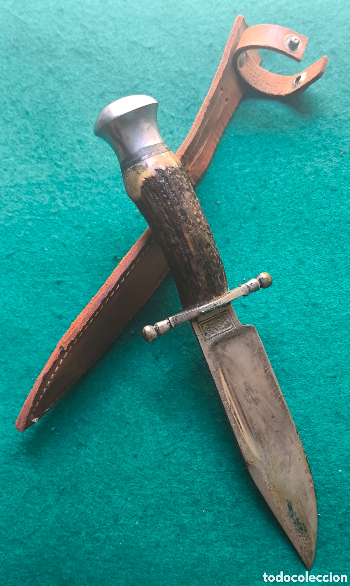 Militaria: CUCHILLO DE CAZA CACHAS DE ASTA