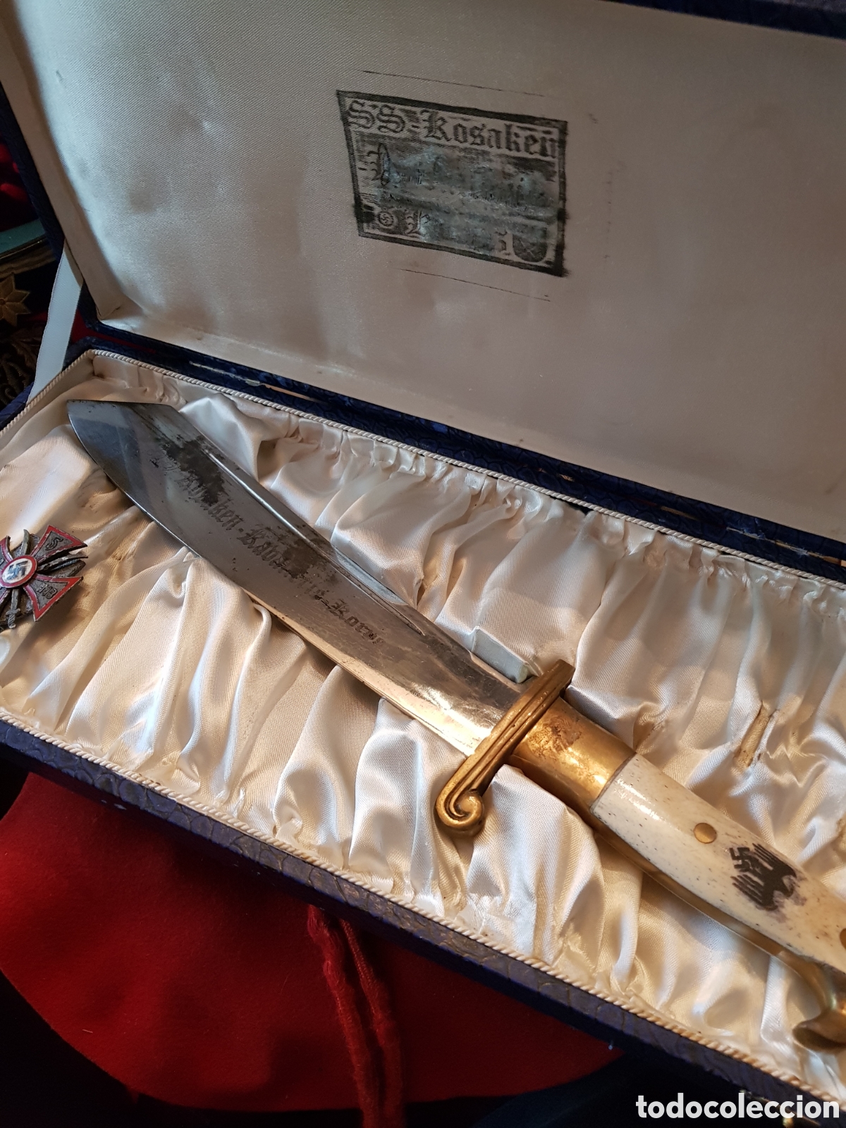 Militaria: ESPECTACULAR Y ANTIGUA DAGA DEL TERCER REICH ORIGINAL DE &Eacute;POCA DE ACERO Y MARFIL CON SU PLACA