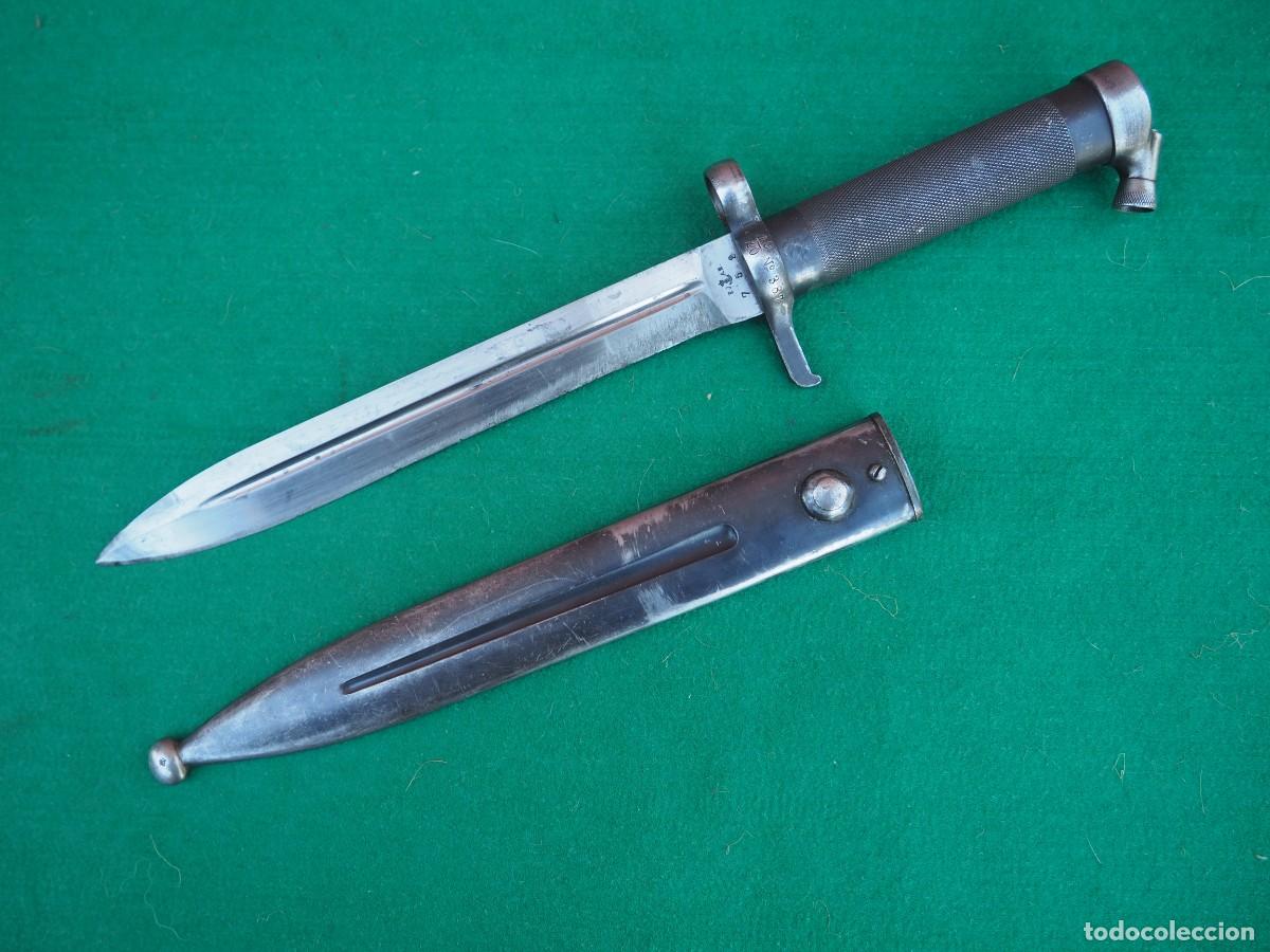 Militaria: Bayoneta Marina Sueca M/1896 para fusil Mauser &ndash; Eskilstuna &ndash; Marcajes de Regimiento