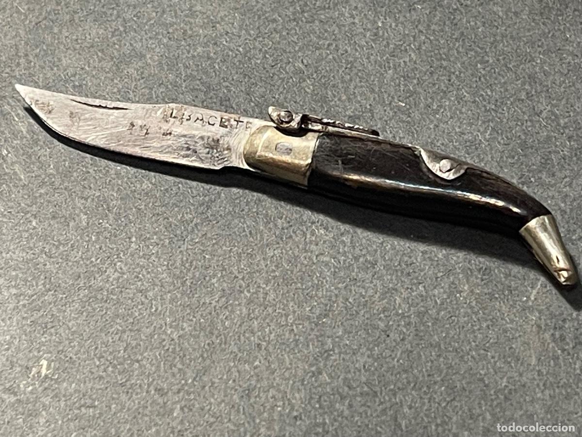 Militaria: ANTIGUA NAVAJA MINIATURA - DE FABRICACI&Oacute;N ALBACETE . MARCADO EN LA HOJA CACHAS DE ASTA