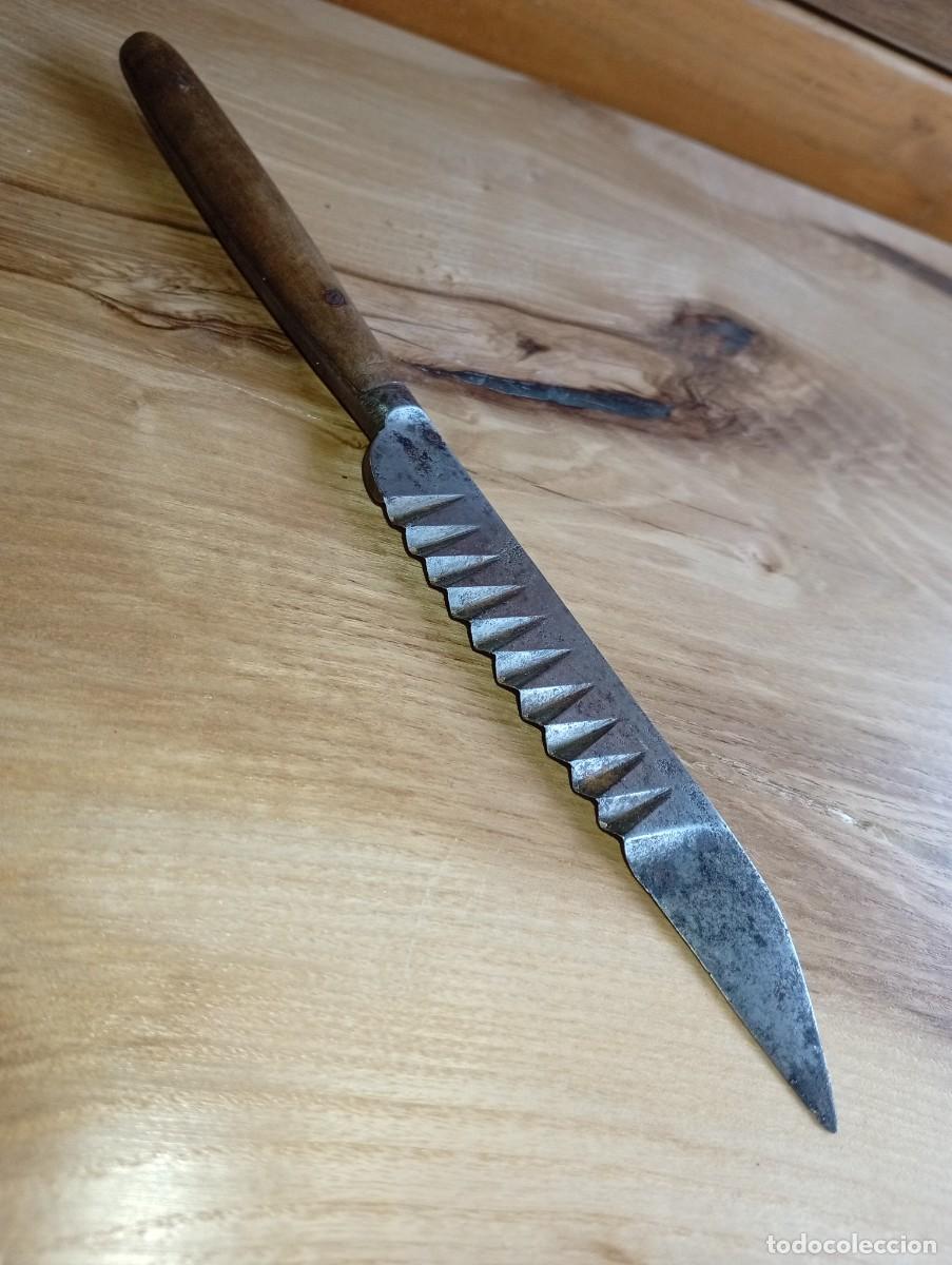 Militaria: Raro cuchillo principios XX mango acero enterizo herramienta profesional m&eacute;dico o ciruj&iacute;a calidad