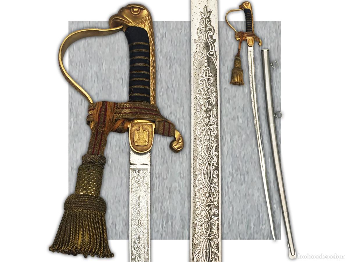 Militaria: RARISSIME SABRE BLUCHER R&Eacute;PUBLIQUE ARABE UNIE HORSTER SOLINGEN XX ORIGINAL