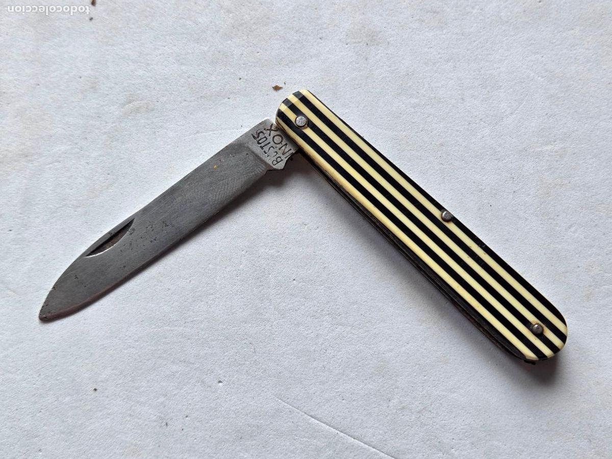 Militaria: NAVAJA BUSTOS INOX CACHAS DECORADAS