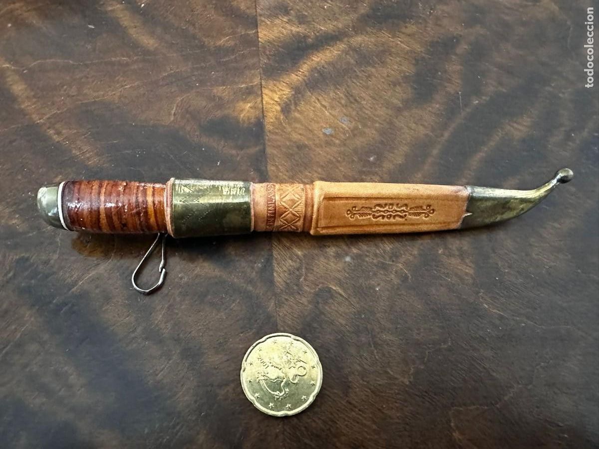 Militaria: Cuchillo FINLANDIA Puukko Iisakki J&auml;rvenp&auml;&auml; Oy - Kauhava - Funda Original