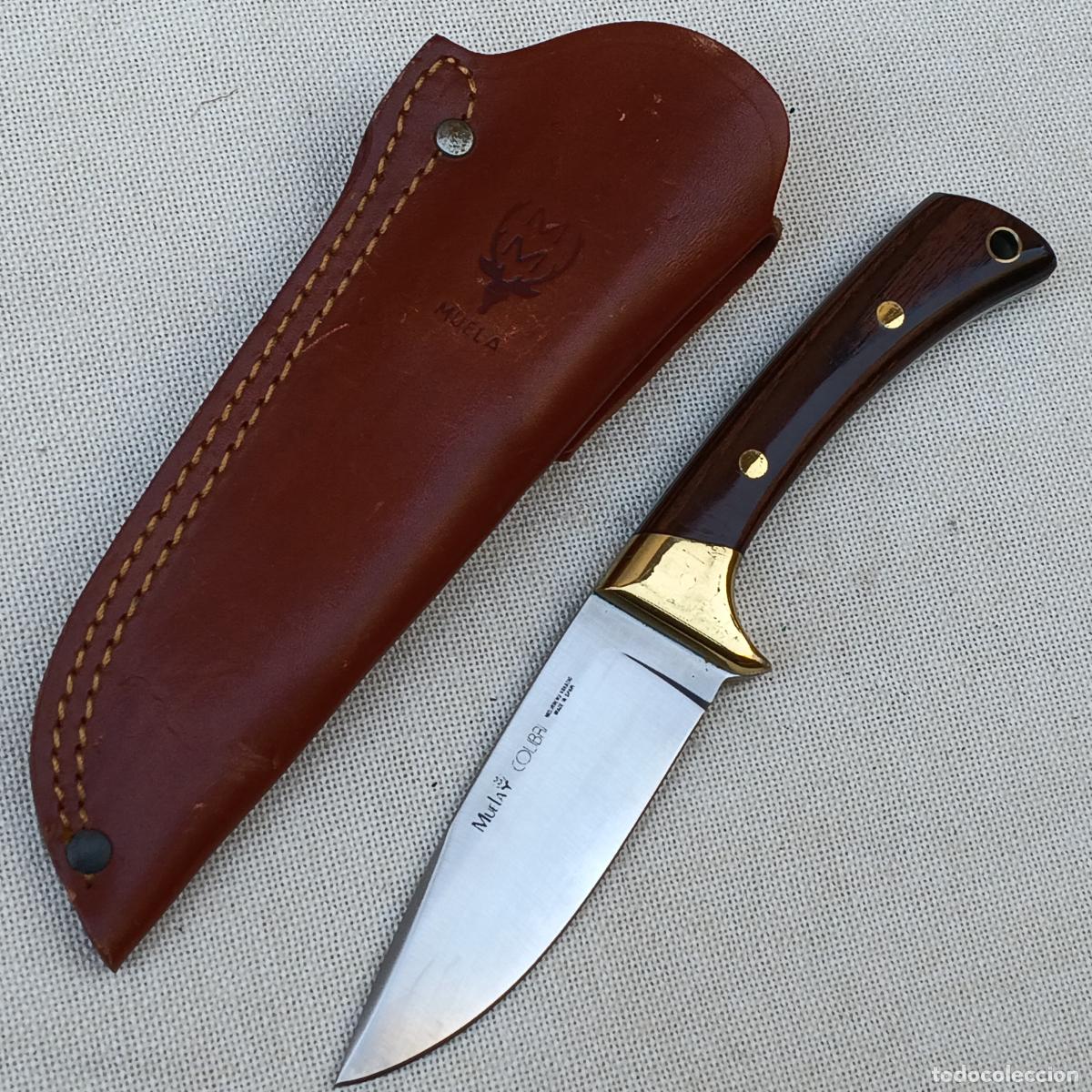 Militaria: CUCHILLO DE MONTE MARCA MUELA - COLIBRI - CON SU FUNDA CUERO.