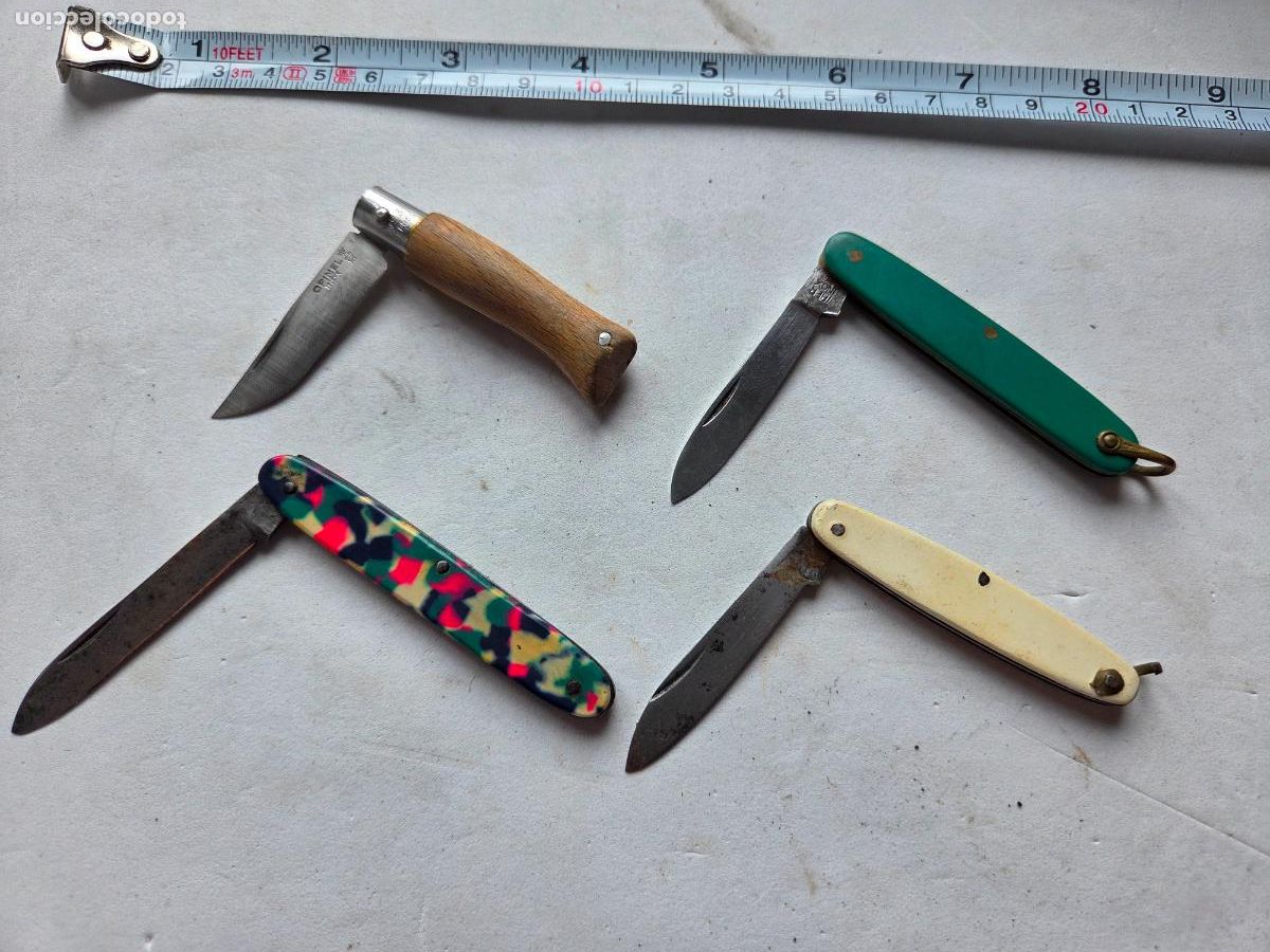 Militaria: LOTE DE 4 NAVAJAS SURTIDAS PEQUE&Ntilde;AS