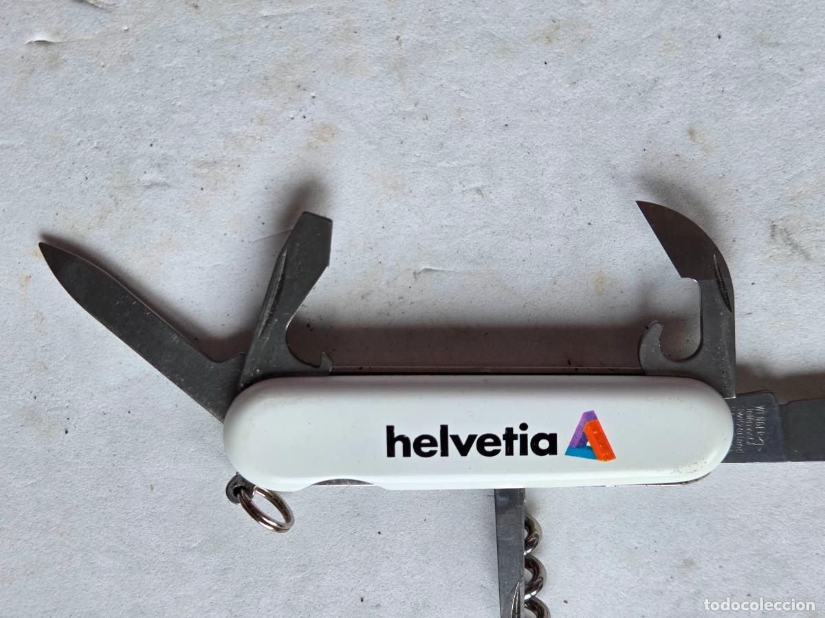 Militaria: NAVAJA WENGER PUBLICIDAD HELVETIA NUEVA CON FUNDA
