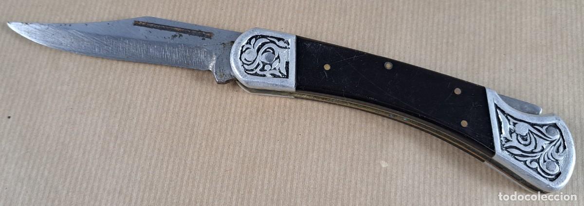 Militaria: Antigua navaja adornos en aluminio, mediados siglo XX