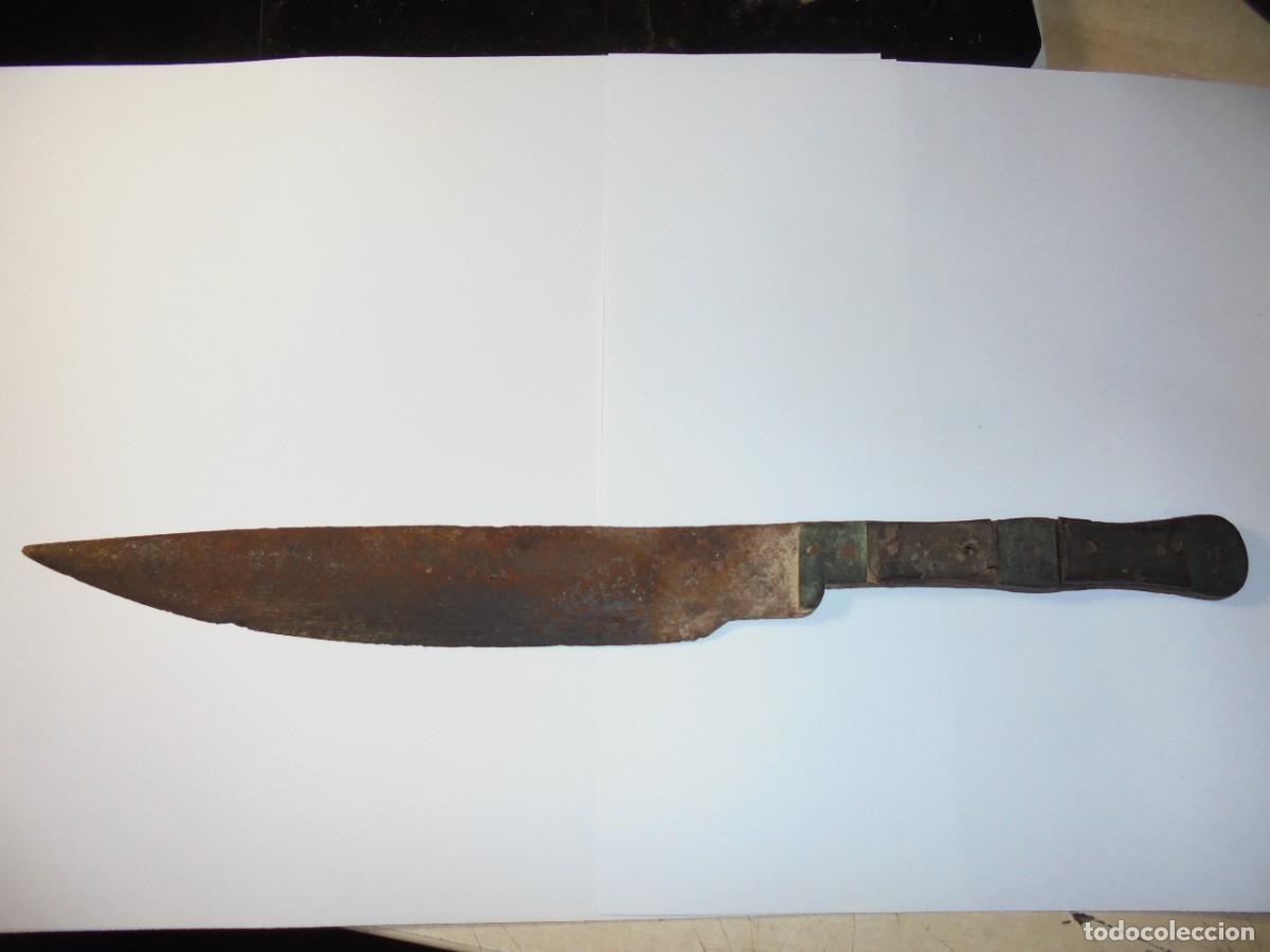 Militaria: magnifico cuchillo antiguo con filigrana a dentificar epoca