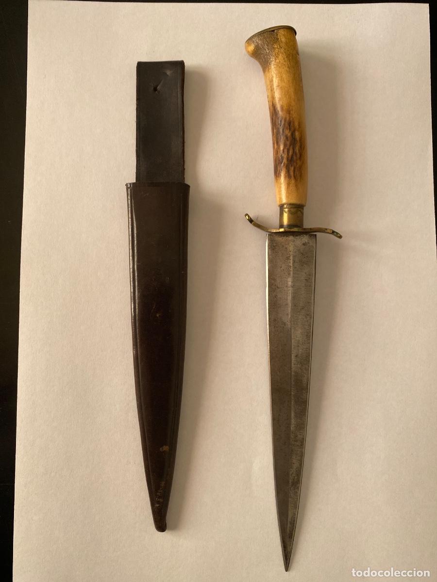 Militaria: Antiguo cuchillo espa&ntilde;ol de albacete tipo alcazar, original siglo XIX