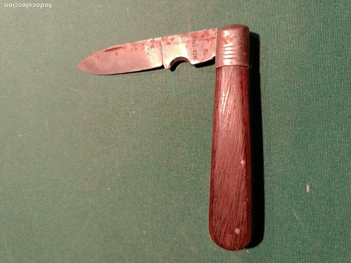 Militaria: NAVAJA IHER SPAIN CON LAS CACHAS DE MADERA