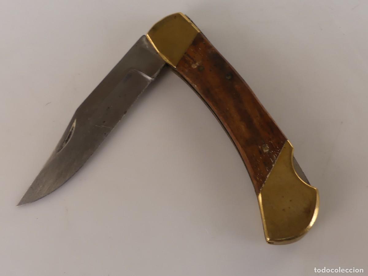Militaria: BONITA NAVAJA DE BOLSILLO CACHAS DE MADERA Y LATON