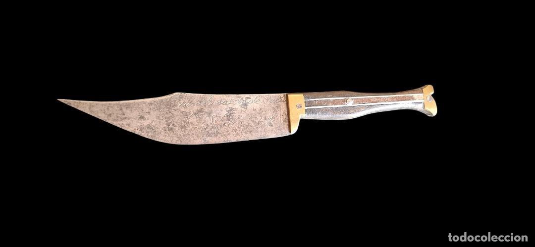 Militaria: (NA-260504)Cuchillo Aragon&eacute;s de Zapatito, Bota, Sabateta, Leyenda VIVA EL SALERO DE JULIO