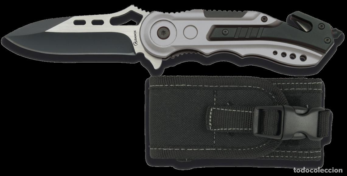 Militaria: Navaja Albainox MARINES gris sin sierra. h:6.5 GEO ALBAINOX Mango: Aluminio H 19627-1001