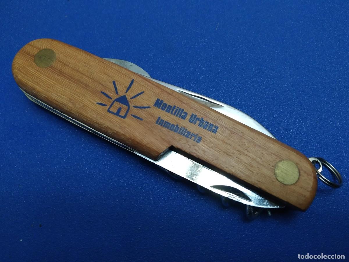 Militaria: NAVAJA ROSTFREI STAINLESS MULTIUSOS CON PUBLICIDAD DE MONTILLA URBANA