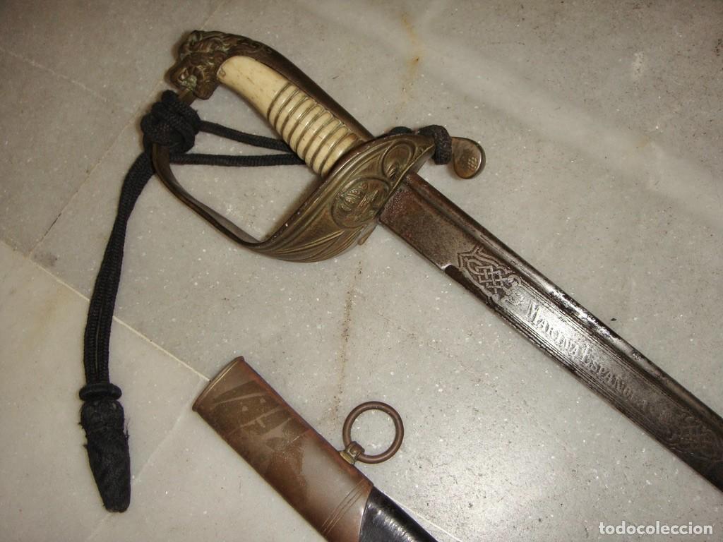 Militaria: Espada-Sable de Oficial de la Armada Espa&ntilde;ola &middot; &Eacute;poca Alfonsina &middot; Fabrica de Toledo &middot; ca. 1884