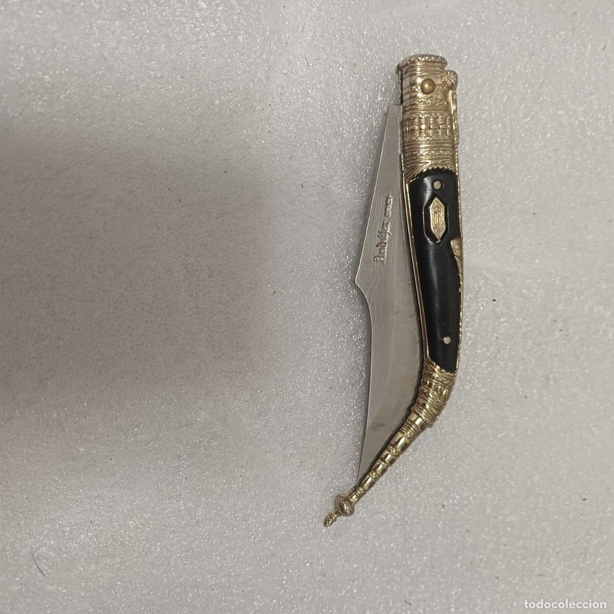 Militaria: Muy bonita navaja grabado en hoja Andujar