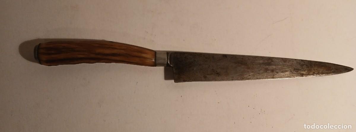 Militaria: Antiguo cuchillo de caza, empu&ntilde;adura de hasta