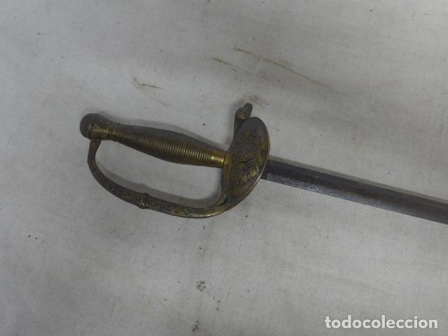 Militaria: Antigua espada de ce&ntilde;ir de oficial de infanteria modelo 1867, original, marcada de Toledo 1872.