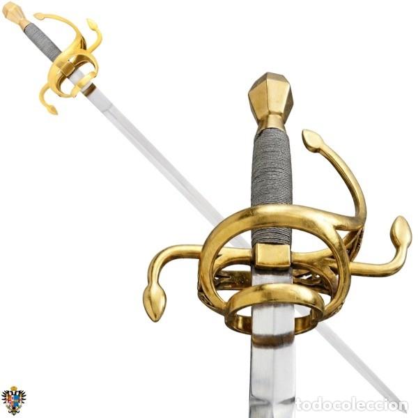 Militaria: ESPADA ROPERA ESTOQUE GUARDA LAZO SIGLO XVII. 112 CMS ** GRABAMOS LA HOJA