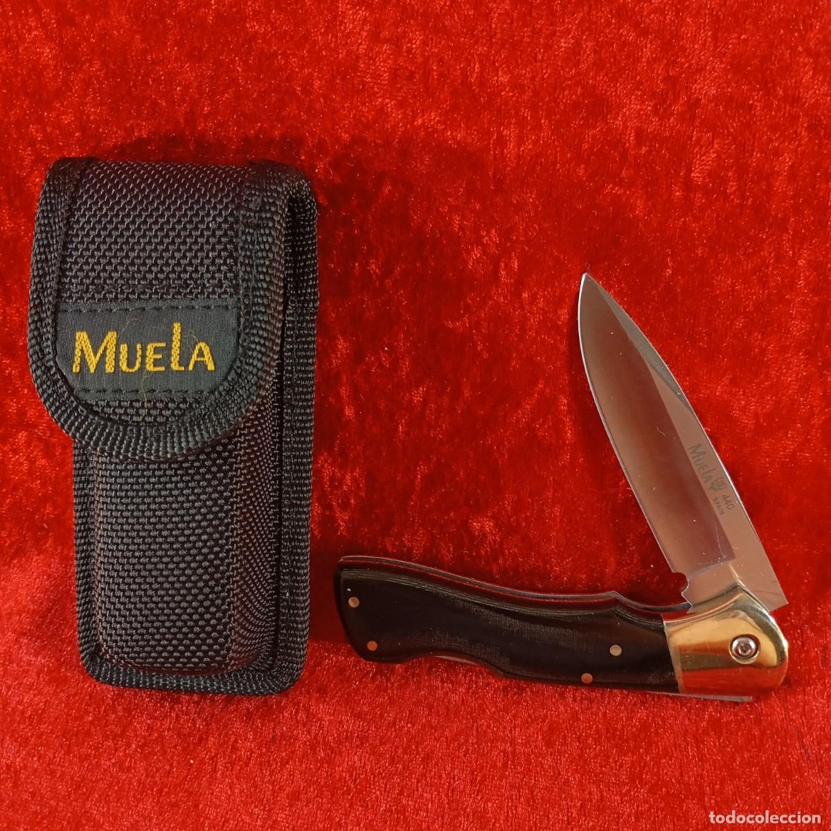Militaria: NAVAJA - MUELA 440 SPAIN - INOXIDABLE - CON FUNDA - 18,5 CM TOTAL ABIERTA - PIEZA DE COLECCI&Oacute;N / 640