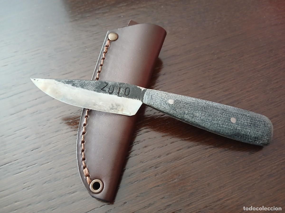 Militaria: Cuchillo artesano ZULOKNIVES hunter skinner caza monte militar funda cuero micarta utilitario tactic