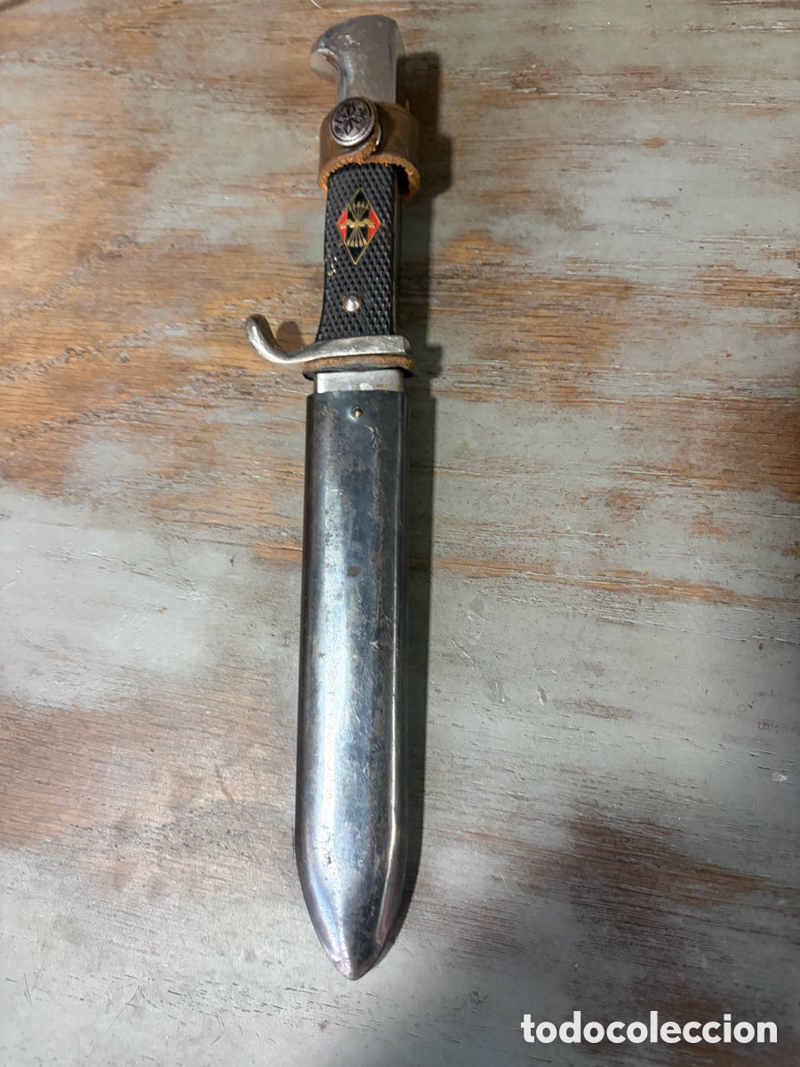 Militaria: Antigua daga de milicias de Falange Guerra civil, marcado SEAM 1936/8. Marca hoja VIVA ESPA&Ntilde;A