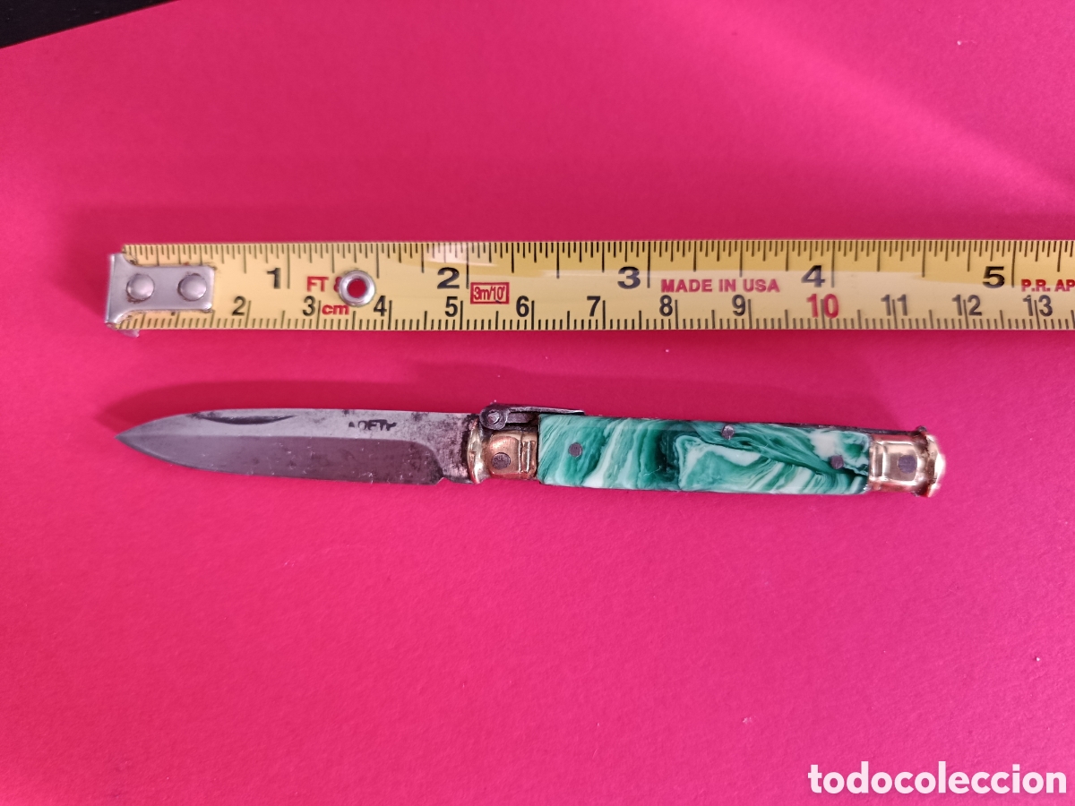 Militaria: ANTIGUA NAVAJA DE ACERO AL CARBONO. 11 CENT&Iacute;METROS ABIERTA. MUY BONITA.