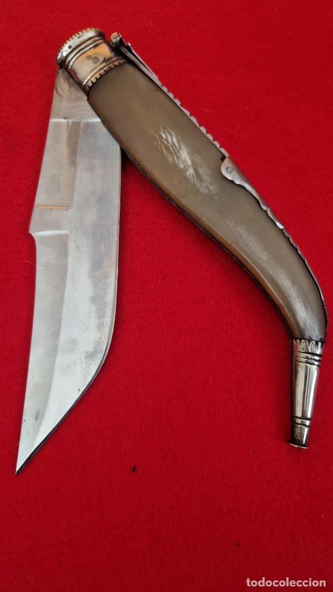 Militaria: Navaja Exp&oacute;sito de 44cm asta de toro rubia Albacete