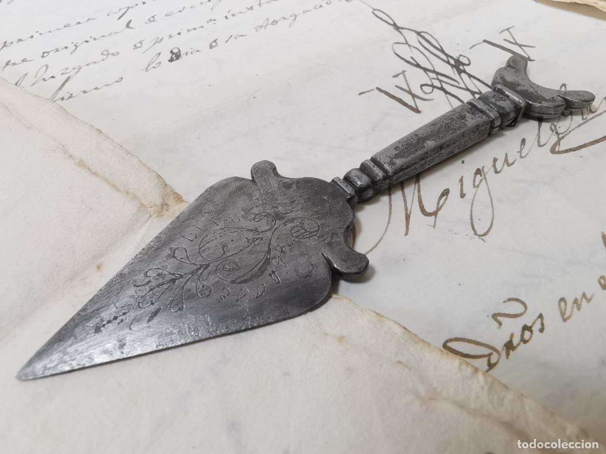 Militaria: PUNTILLA LANCETA RASQUETA OJALERA-UTIL ESCRITORIO ESCRIBANIA-ALBACETE SIGLO XVIII