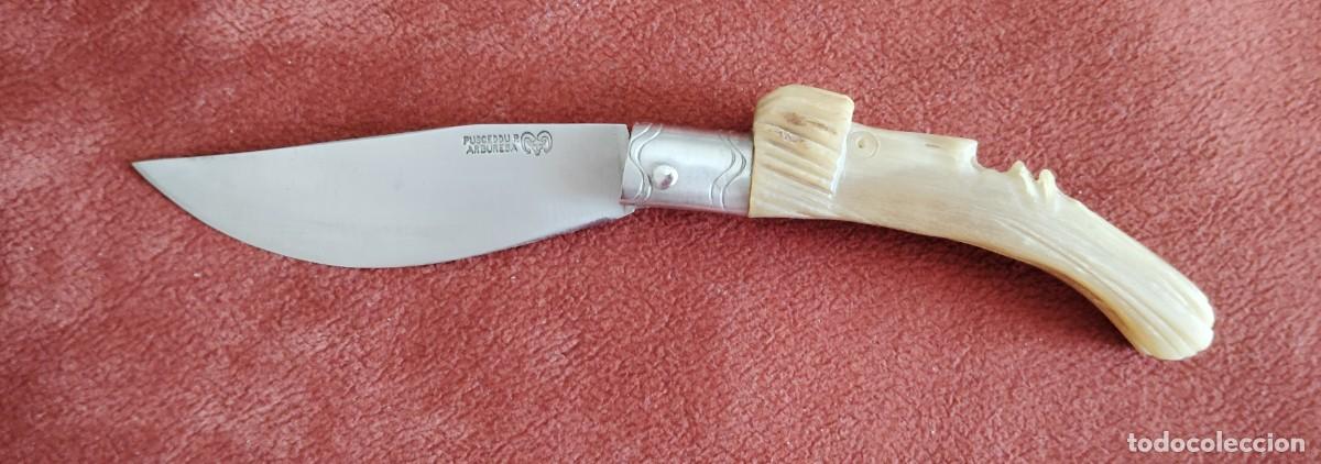 Militaria: NAVAJA SARDA - CERDE&Ntilde;A - PIEZA UNICA MANGO CUERNO CABRA .ENVIO CERTIFICADO INCLUIDO