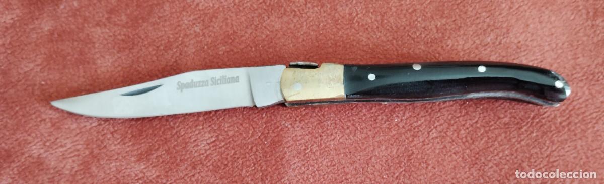 Militaria: NAVAJA SICILIANA. - SPADUZZA SICILIANA - MANGO CUERNO .ENVIO CERTIFICADO INCLUIDO