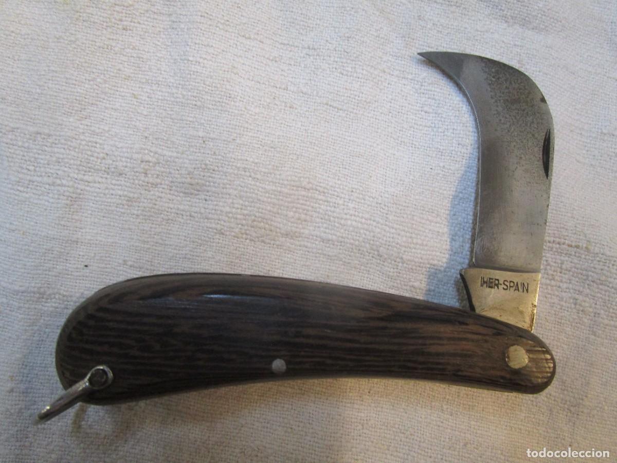 Militaria: Navaja poda vendimia pre Aitor, ' IHER SPAIN ', SIN USO, EXCELENTE 100GR CACHAS MADERA + info